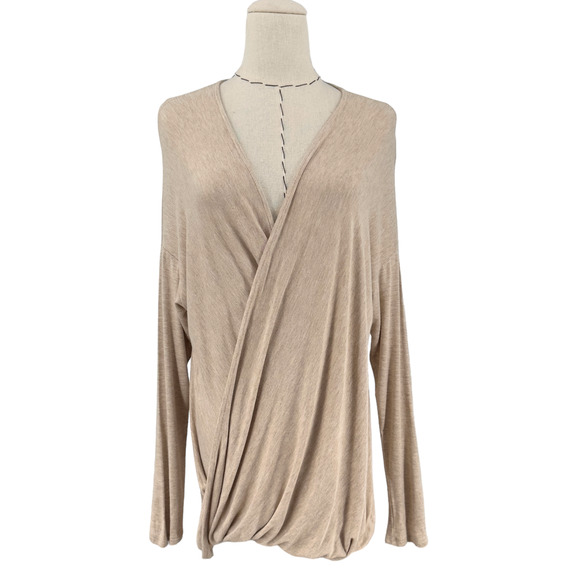 Harlowe & Graham Tan Drape Blouse - Picture 1 of 9